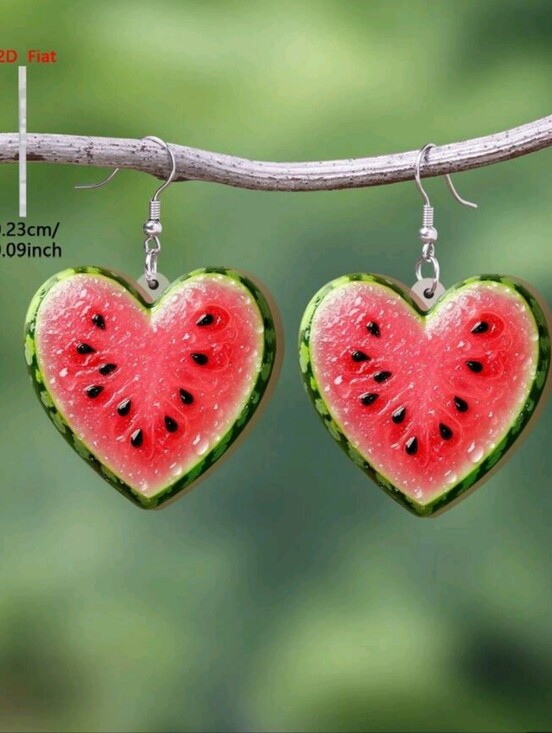The Unbranded Brand Jewelry - 💚Heart Shaped❤️ 🍉 Watermelon 🍉 Earrings